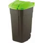Cubo de basura Curver 214125, 110 L, rectangular, plástico, negro, verde