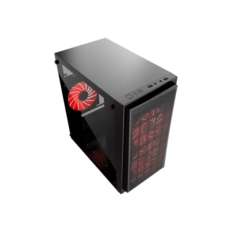 Caja de PC con diseño gaming GEMBIRD CCC-FORNAX-950R 3 ventiladores de 12 cm rojos
