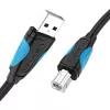 Cable USB 2.0 A a USB-B Vention VAS-A16-B500, 5 m, negro, conector a conector, 480 Mbit/s