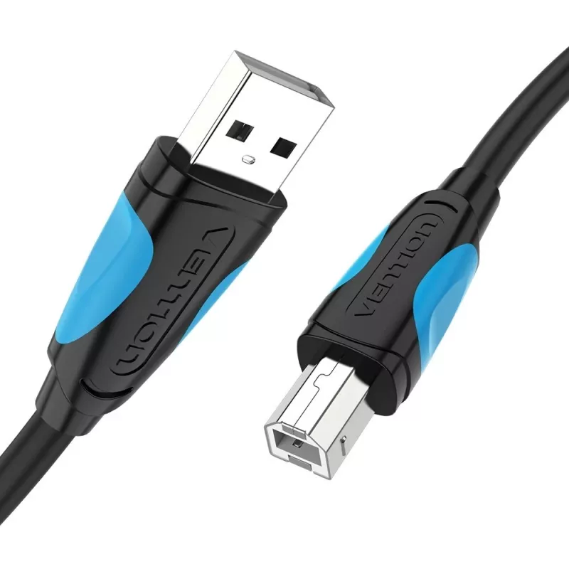 Cable USB 2.0 A a USB-B Vention VAS-A16-B500, 5 m, negro, conector a conector, 480 Mbit/s