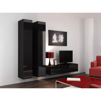 Armario cerrado Cama VIGO '180' 180/40/30 negro/negro brillo