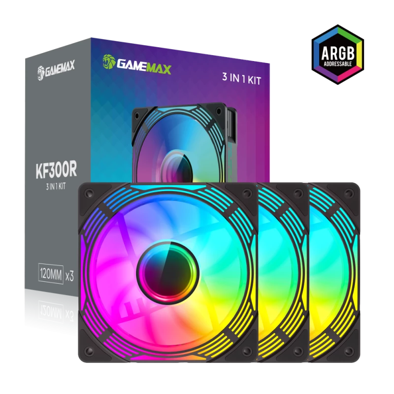 Gamemax | Ventilador de caja | KF300R BK | Negro