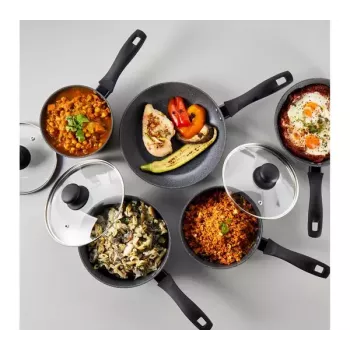 Set de 5 sartenes Russell Hobbs Metallic Marble RH02814EU7 – recubrimiento antiadherente, varios tamaños