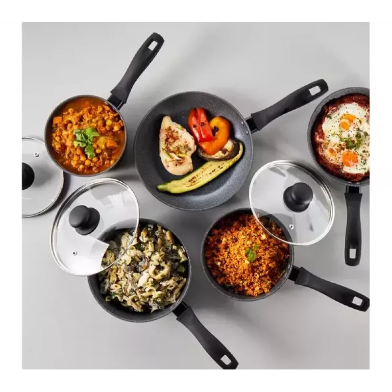Set de 5 sartenes Russell Hobbs Metallic Marble RH02814EU7 – recubrimiento antiadherente, varios tamaños