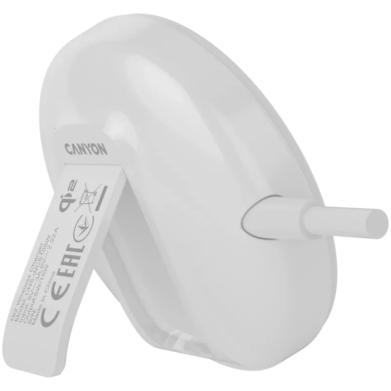 Cargador inalámbrico CANYON WS-105 15W Qi2 blanco – carga inalámbrica de 15W, compatible con Qi2