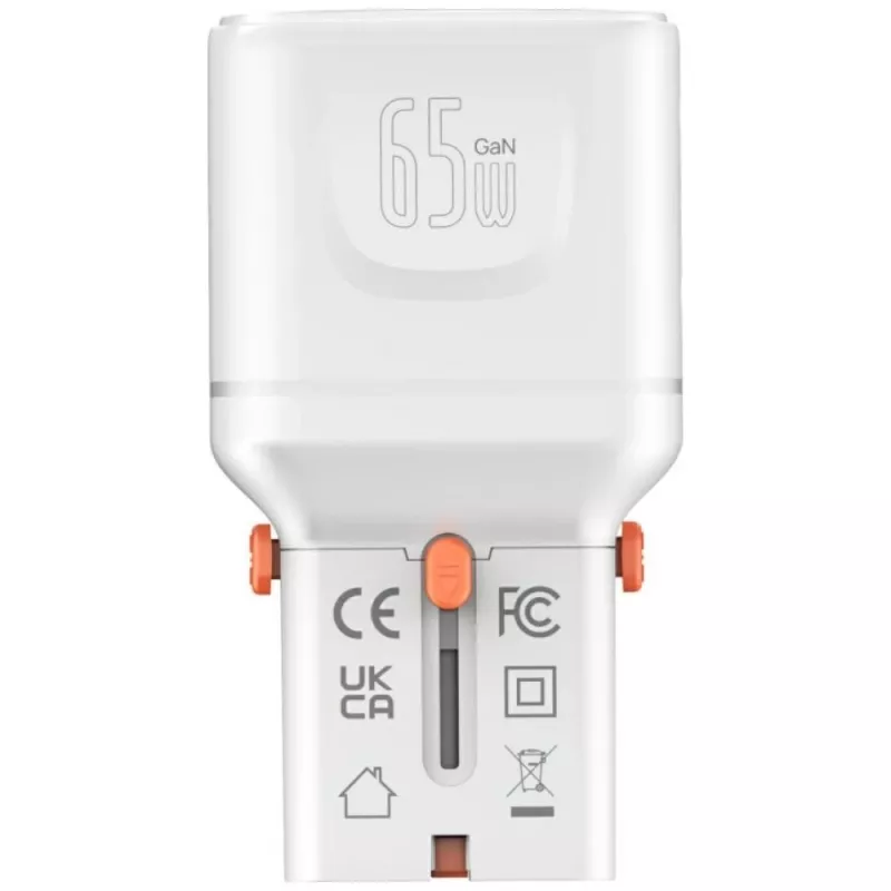 Cargador de viaje World 65W USB-C + USB-A blanco