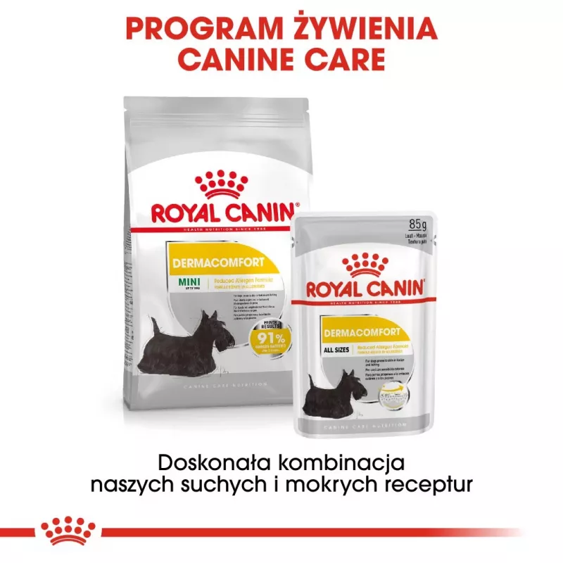 ROYAL CANIN Mini Dermacomfort - Comida seca para razas pequeñas adultas con piel sensible propensa a irritaciones - 3 kg