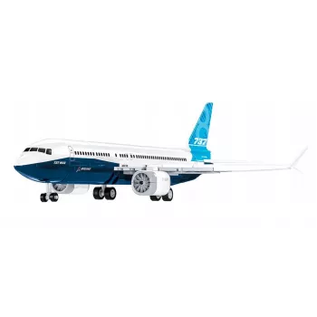 Set de construcción Cobi Boeing 737-8 — 340 piezas, edad recomendada 7+, azul y blanco