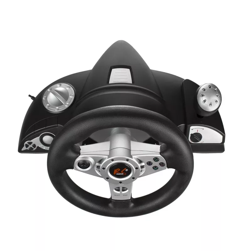 Volante nano rs RS700 con cable USB 270° de rotación, 10 botones, pedales, vibración, cable de 1,8 m