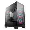Caja de PC DeepCool CG580 4F semitorre — ATX/ITX/MicroATX, cristal templado, 3×120mm+1×120mm ventiladores, 2×3,5