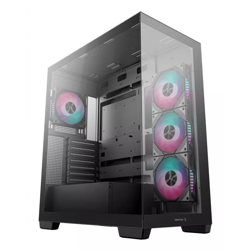 Caja de PC DeepCool CG580 4F semitorre — ATX/ITX/MicroATX, cristal templado, 3×120mm+1×120mm ventiladores, 2×3,5