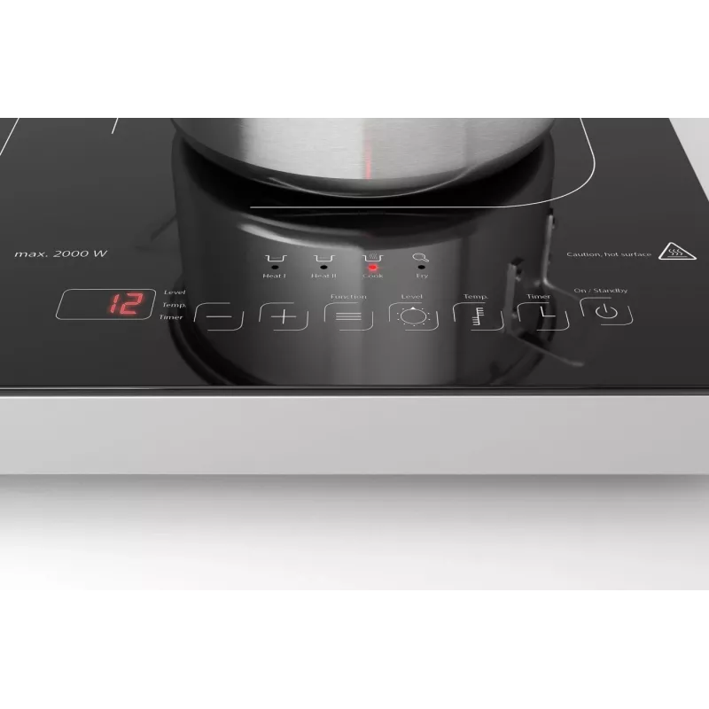 Placa de inducción Caso ProGourmet 3500, 2 zonas, control táctil