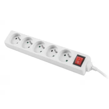 Alargador eléctrico Lanberg PS1-05E-0300-W 3m 5 tomas de CA interior/exterior blanco