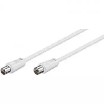 Wentronic Goobay cable de conexión de antena, blanco, 0,5 m - conector macho IEC/coaxial conector hembra IEC/coaxial (50910)