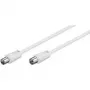 Wentronic Goobay cable de conexión de antena, blanco, 0,5 m - conector macho IEC/coaxial conector hembra IEC/coaxial (50910)