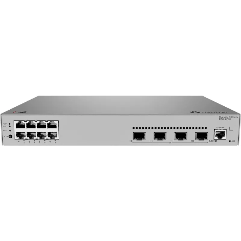 Switch gestionado Huawei S220-8P4S L2 Gigabit Ethernet 8 puertos PoE 1U