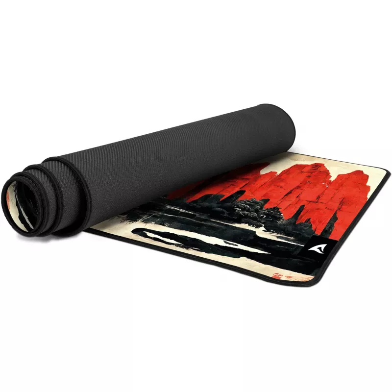 Sharkoon SKILLER SGK50 S3 Design Bundle D3 set para juegos, alfombrilla de ratón de 400 x 900 mm, teclas PBT, rojo/negro