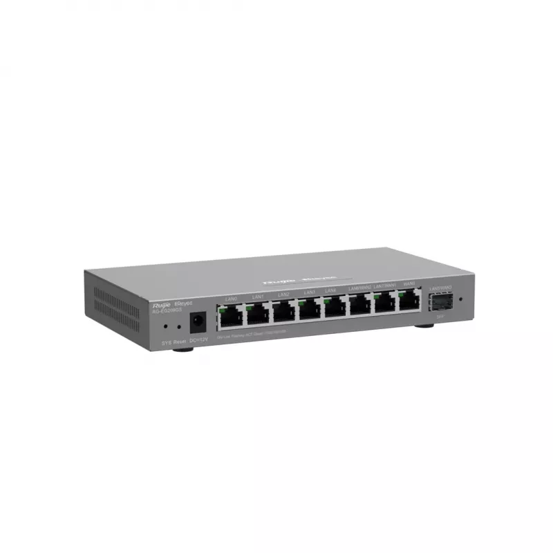 Ruijie Reyee RG-EG209GS router/controlador Gigabit de 9 puertos gestionado en la nube, 8x GbE, 1x SFP, VPN
