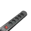 Regleta de enchufes Maclean, alargador de 10 tomas, 2 interruptores, indicación de protección y sobrecarga, 3680W, MCE10
