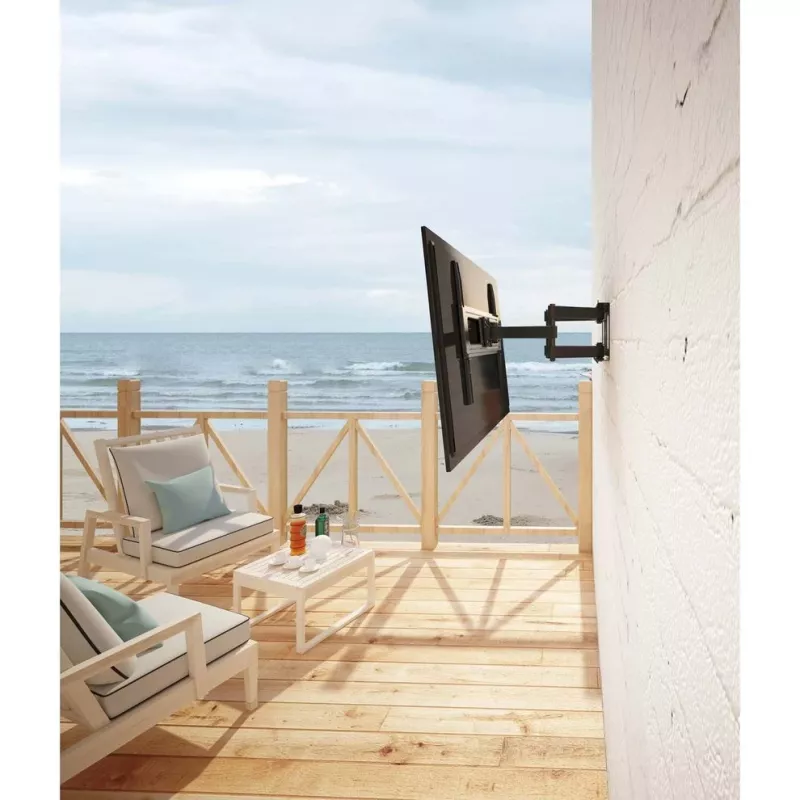 Soporte de pared de exterior Manhattan para televisores y monitores, totalmente articulado, para pantallas de 37-65 inch, VESA 200x200-600x400 mm, hasta 50 kg, resistente a la intemperie, negro