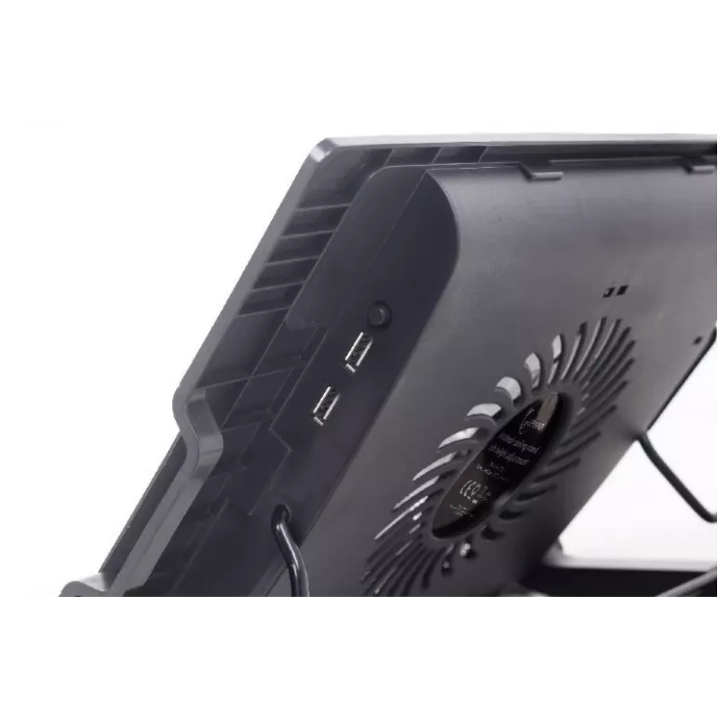 Base de refrigeración para portátil Gembird NBS-1F17T-01, para pantallas de hasta 17 inch, 1 ventilador de 15 cm, USB 2.0, 370×265×33 mm, 350 mA, negro