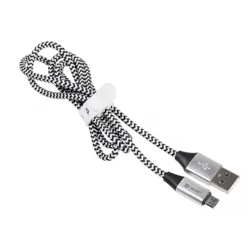 Cable USB Tracer TRAKBK46928 1m USB A Micro-USB B negro plata