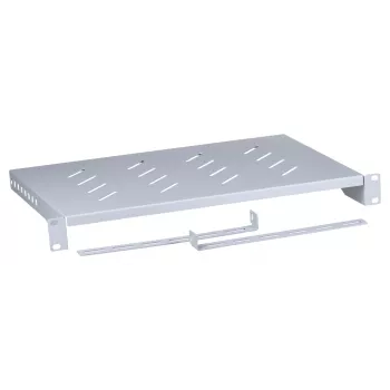 Bandeja para rack LANBERG AK-1004-S — 1U 19 pulgadas gris, 483 mm de ancho, 300 mm de profundidad, capacidad 25 kg