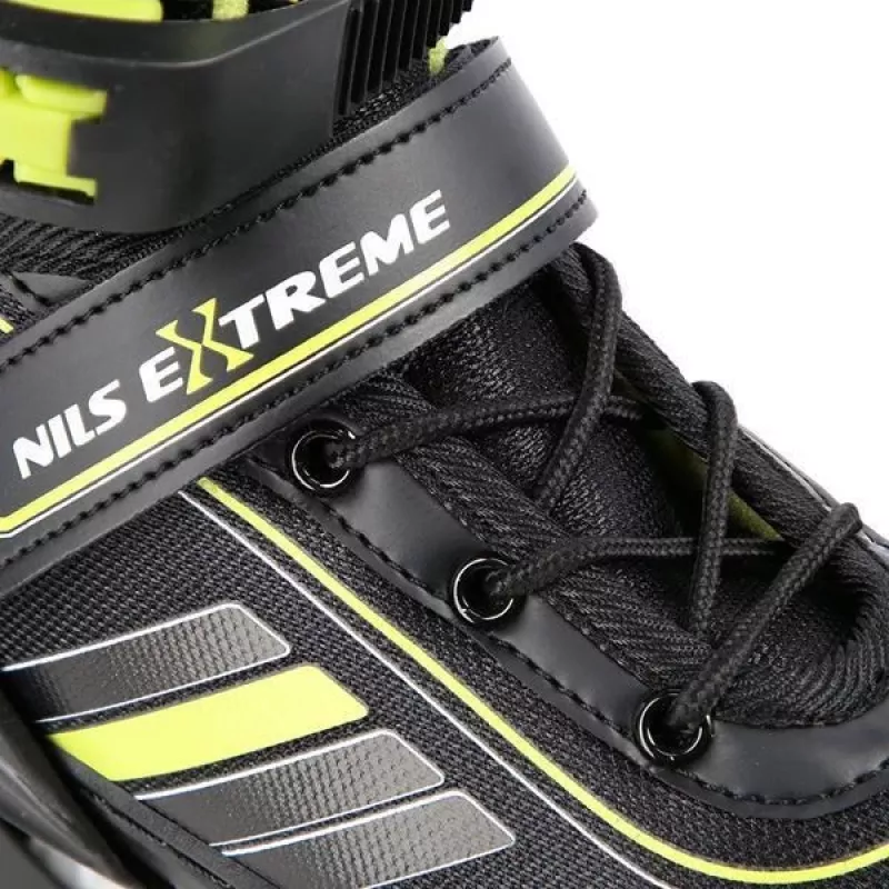 Patines en línea 2IN1 Nils Extreme NH18191 negro/lima talla M (34-38) con patines de hockey hielo intercambiables