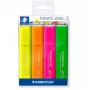 Rotulador Staedtler 364 P WP4 punta biselada verde naranja rosa amarillo