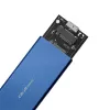 Carcasa SSD QOLTEC 51832 — externa M.2 SATA, USB 3.0, hasta 2 TB, azul, compatible con unidades de 30 mm, 4 ranuras