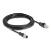 Cable de red DeLOCK M12 cable codificado A 8 pines conector macho a RJ45 conector macho Cat5e 5 m negro