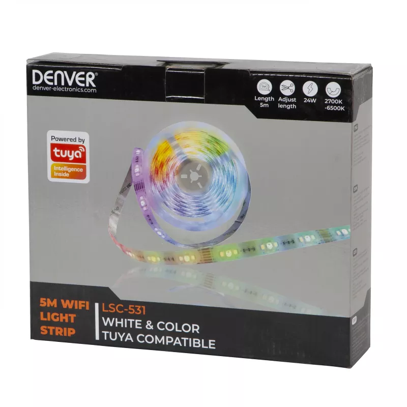 Denver LSC-531 tira de luz Wi-Fi, 5 m, Tuya