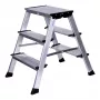 Escalera de tijera Krause 126030 — aluminio 3 peldaños, altura máxima 65 cm, 6.1 kg, ancho 500 mm