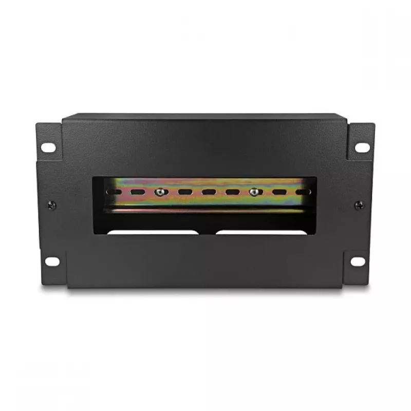 Delock 67320 Regleta de interruptores automáticos de 10" con cubierta y carril DIN, 3U, metal, negro