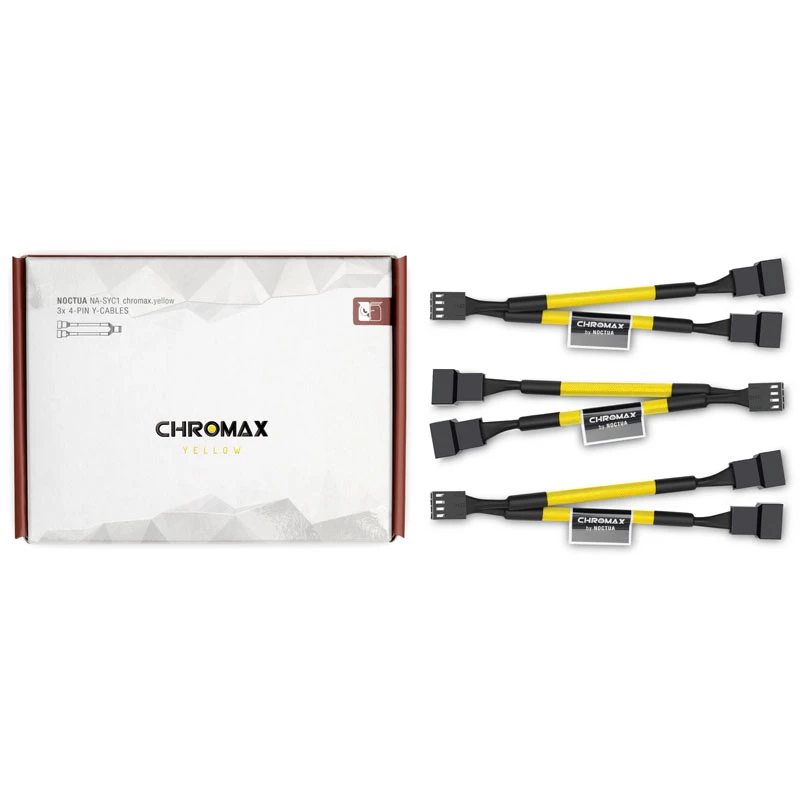 Noctua NA-SYC1 CHROMAX.YELLOW - extensión de cable - amarillo - hembra - hembra - 115 mm - 3 unidades (NA-SYC1.yellow)