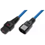 Microconnect MC-C13C14LOCK-0.5MB cable de alimentación azul 0,5 m conector hembra C13 conector hembra C14