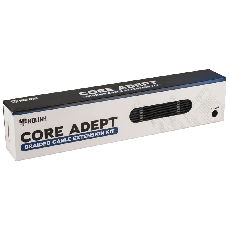 Kolink Core Adept set de extensión de cables con funda - negro