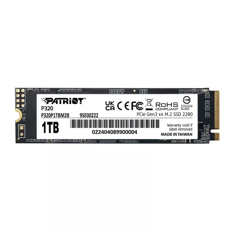 Unidad SSD Patriot Viper P320 M.2 PCIe Gen3x4 512GB 3000MB/s