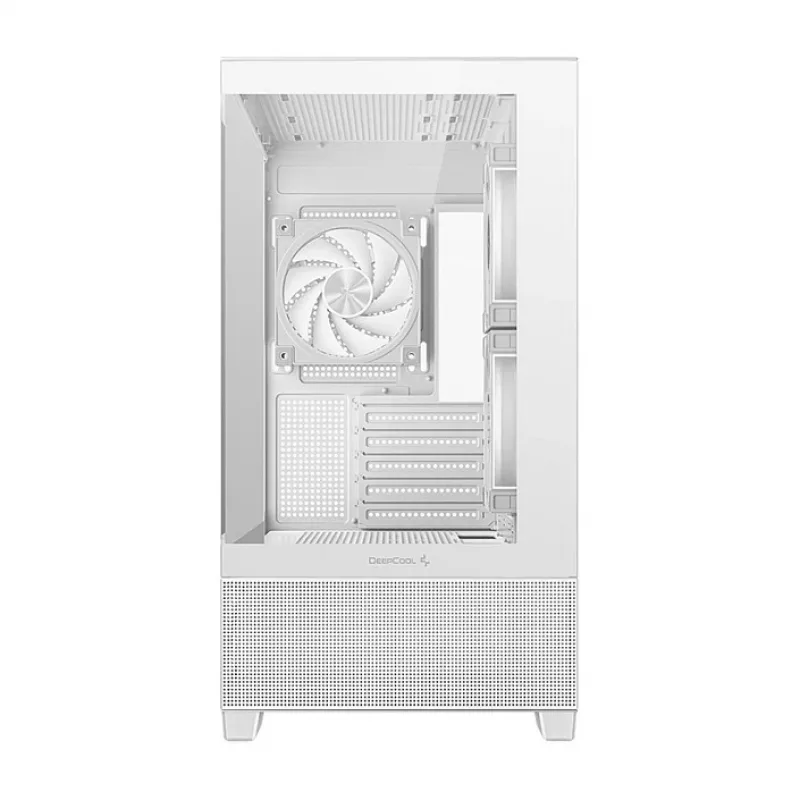 Caja semitorre PC DeepCool CG380 3F WH — Blanca, 235×437×451 mm, compatible con 2,5