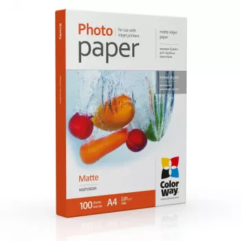Papel fotográfico mate ColorWay PM220100A4 220 g/m² A4 (210×297 mm) para impresora de inyección de tinta