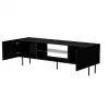 Mueble TV cama meble LUCCA 180x40x59 cm, parte superior de aglomerado negra, marco negro