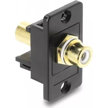 Conector RCA para montaje en panel DELOCK 91115 dorado, carcasa blanca/negra