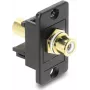 Conector RCA para montaje en panel DELOCK 91115 dorado, carcasa blanca/negra