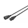 Digitus ASSMANN - Cable de alimentación - IEC 60320 C14 a IEC 60320 C13 - AC 250 V - 1,2 m - moldeado - Negro (AK-440201-012-S)