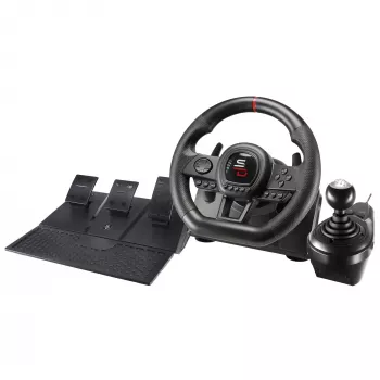 Volante + pedales + joystick Subsonic SA5658 negro USB para PlayStation 4 Xbox One
