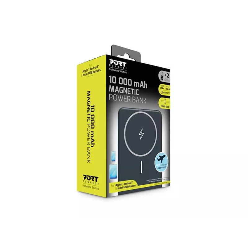 Batería externa Port Designs 907005 10000 mAh carga inalámbrica Negro