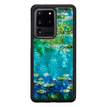 Funda protectora iKins para Samsung Galaxy S20 Ultra – diseño de nenúfares negro