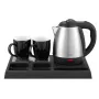 Adler AD 1354 hervidor de agua de hotel acero inoxidable 1,2 L + bandeja con tazas negro, acero