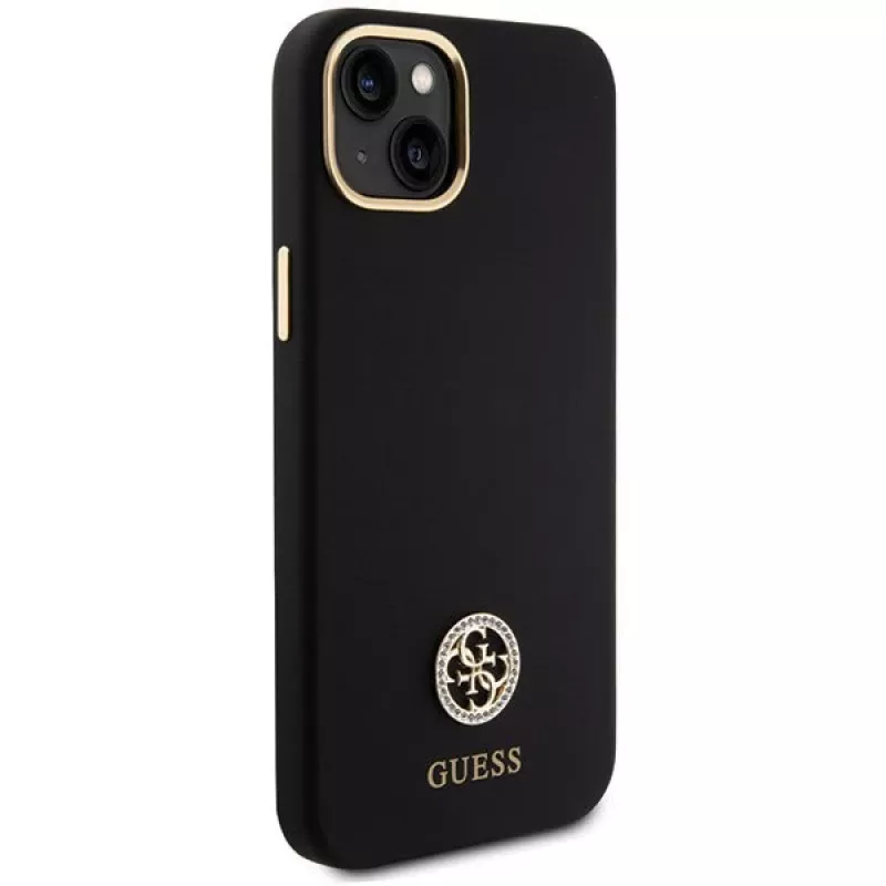 GUESS | GUHCP15M4DGPK | Funda trasera | Apple | iPhone 15 Plus/14 Plus | TPU, silicona, microfibra | Negro