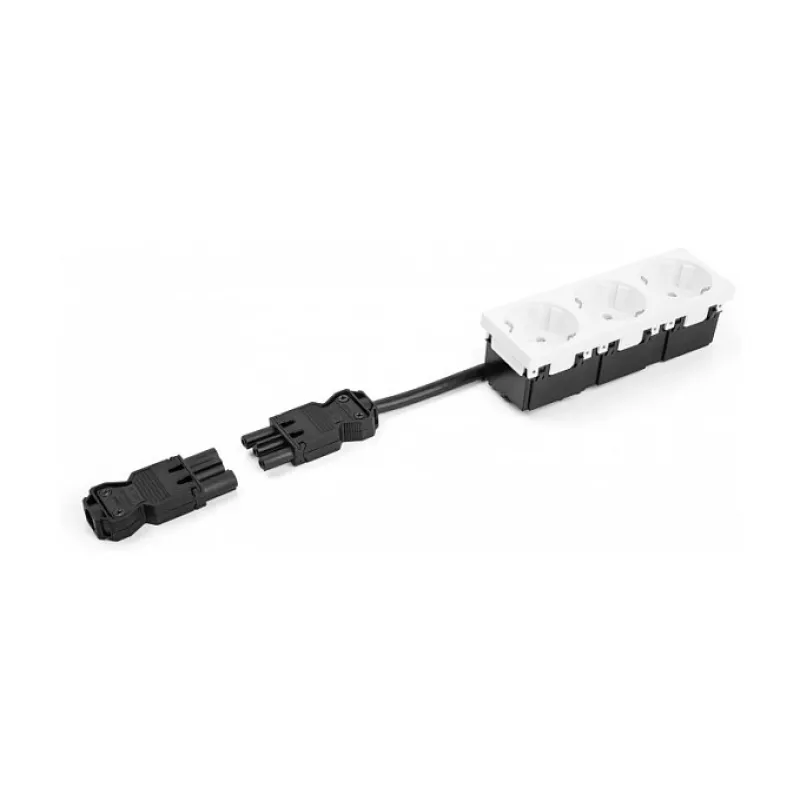 DeLOCK Conector de instalación regleta de tornillos de 3 polos negro 1 set